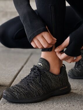 APL Black Knit Athletic Sneakers